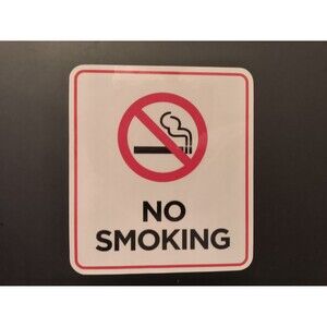 No Smoking Sticker Sign Vinyl Waterproof Decal (2 Pack)
